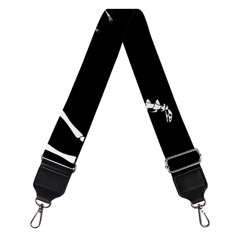 Black And White Dinosaur Fossil Print Bag Strap