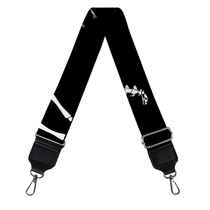 Black And White Dinosaur Fossil Print Bag Strap