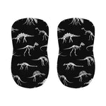 Black And White Dinosaur Fossil Print Bar Stool Covers