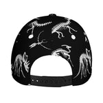 Black And White Dinosaur Fossil Print Baseball Cap
