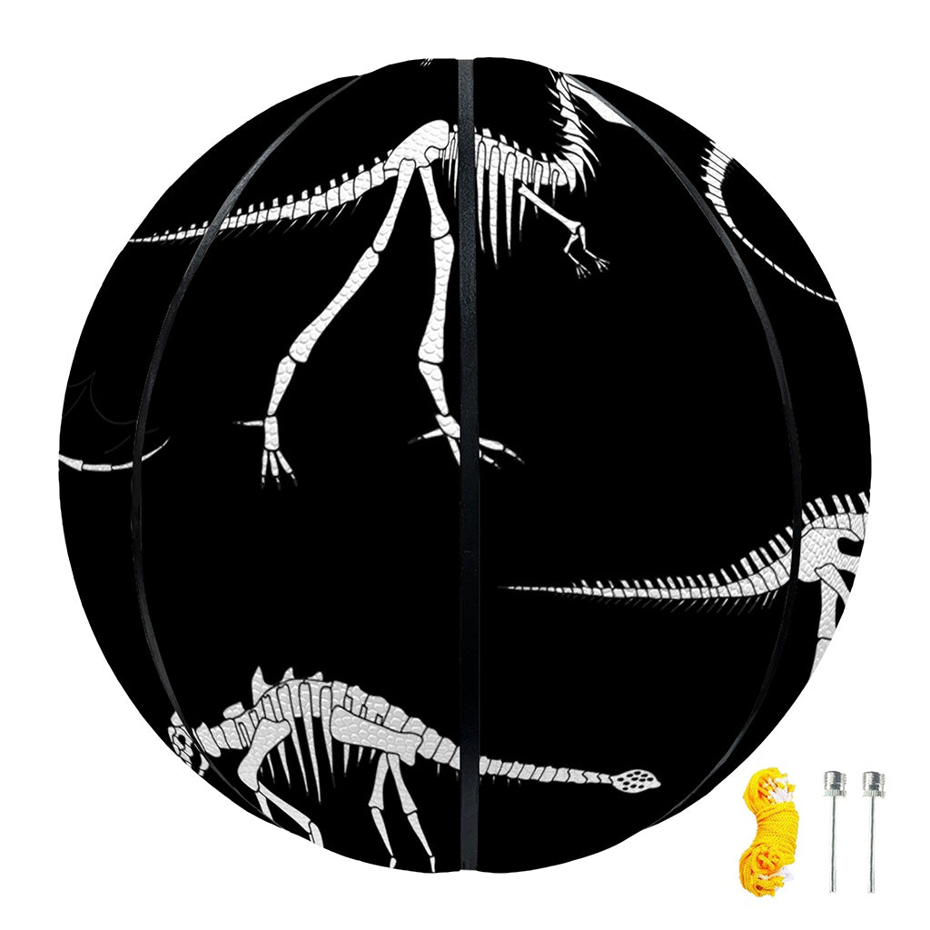Black And White Dinosaur Fossil Print Basketball