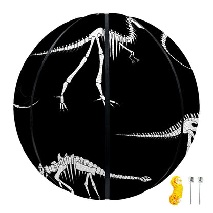 Black And White Dinosaur Fossil Print Basketball