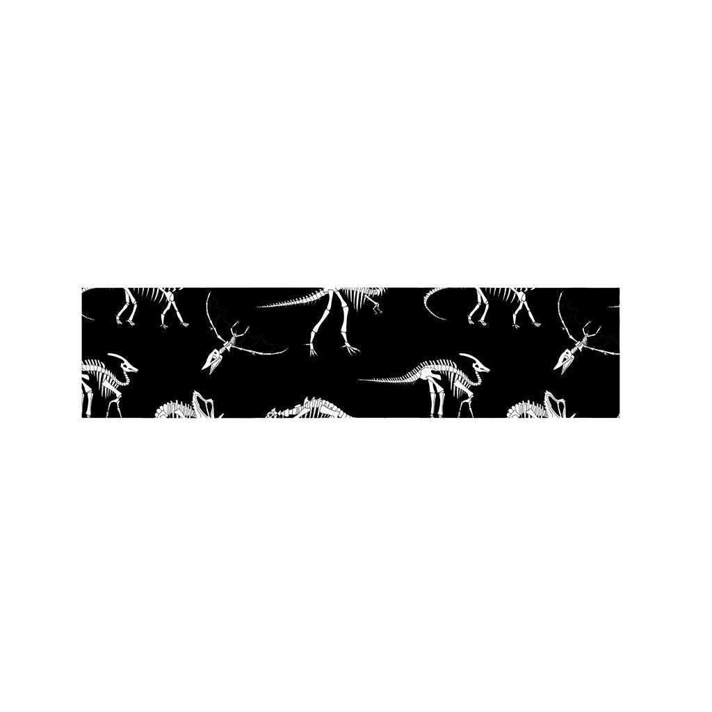 Black And White Dinosaur Fossil Print Bed Runner