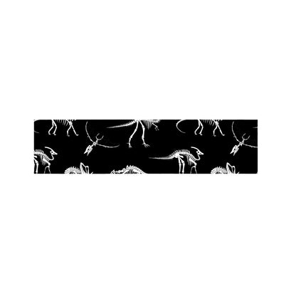 Black And White Dinosaur Fossil Print Bed Runner