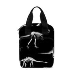 Black And White Dinosaur Fossil Print Bible Tote Bag