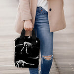 Black And White Dinosaur Fossil Print Bible Tote Bag