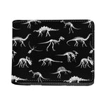 Black And White Dinosaur Fossil Print Bifold Wallet