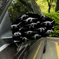 Black And White Dinosaur Fossil Print Car Side Mirror Covers