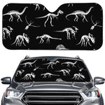 Black And White Dinosaur Fossil Print Car Windshield Sun Shade
