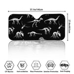 Black And White Dinosaur Fossil Print Car Windshield Sun Shade