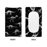 Black And White Dinosaur Fossil Print Changing Pad Cover