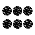 Black And White Dinosaur Fossil Print Coaster Set