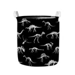 Black And White Dinosaur Fossil Print Collapsible Laundry Basket