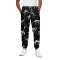Black And White Dinosaur Fossil Print Cotton Sweatpants