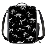 Black And White Dinosaur Fossil Print Crossbody Lunch Bag