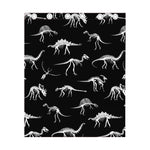 Black And White Dinosaur Fossil Print Curtain