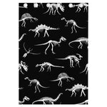 Black And White Dinosaur Fossil Print Curtain