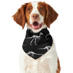 Black And White Dinosaur Fossil Print Dog Bandana