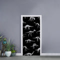 Black And White Dinosaur Fossil Print Door Sticker