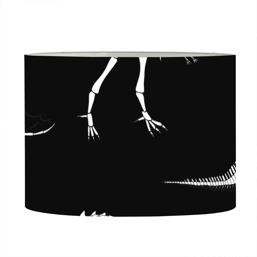 Black And White Dinosaur Fossil Print Drum Lamp Shade