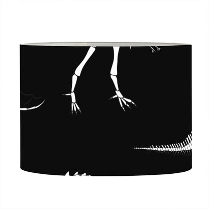 Black And White Dinosaur Fossil Print Drum Lamp Shade