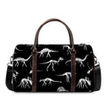 Black And White Dinosaur Fossil Print Duffel Bag