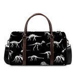 Black And White Dinosaur Fossil Print Duffle Bag