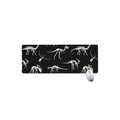 Black And White Dinosaur Fossil Print Extended Mouse Pad