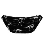Black And White Dinosaur Fossil Print Fanny Pack