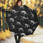 Black And White Dinosaur Fossil Print Foldable Umbrella