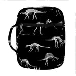 Black And White Dinosaur Fossil Print Front Pocket Bible Bag