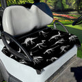 Black And White Dinosaur Fossil Print Golf Cart Seat Cover