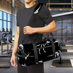 Black And White Dinosaur Fossil Print Gym Bag