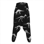 Black And White Dinosaur Fossil Print Hammer Pants