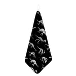 Black And White Dinosaur Fossil Print Hand Towel