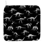 Black And White Dinosaur Fossil Print Hand Towel