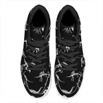 Black And White Dinosaur Fossil Print High Top Leather Sneakers