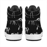 Black And White Dinosaur Fossil Print High Top Leather Sneakers