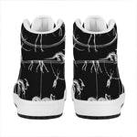 Black And White Dinosaur Fossil Print High Top Leather Sneakers