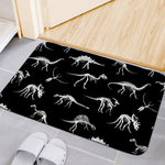 Black And White Dinosaur Fossil Print Indoor Door Mat