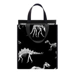 Black And White Dinosaur Fossil Print Insulated Lunch Tote