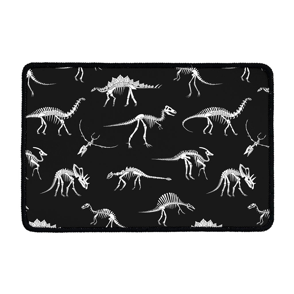Black And White Dinosaur Fossil Print Kitchen Mat