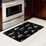 Black And White Dinosaur Fossil Print Kitchen Mat