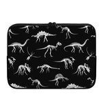 Black And White Dinosaur Fossil Print Laptop Sleeve