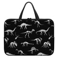 Black And White Dinosaur Fossil Print Laptop Sleeve With Handle