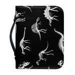 Black And White Dinosaur Fossil Print Leather Bible Cover