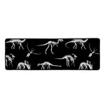 Black And White Dinosaur Fossil Print Long Kitchen Mat