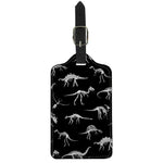 Black And White Dinosaur Fossil Print Luggage Tag