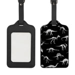 Black And White Dinosaur Fossil Print Luggage Tag