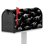 Black And White Dinosaur Fossil Print Mailbox Cover